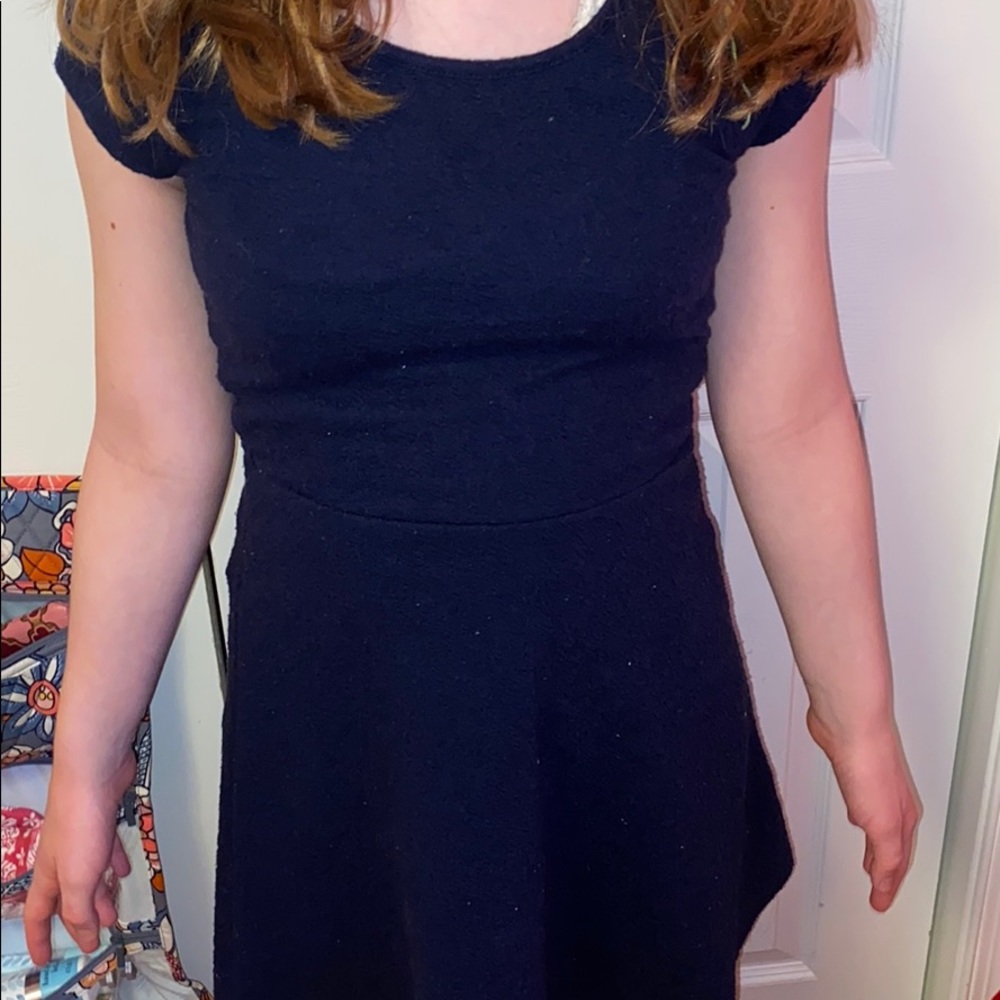 blue floral dress